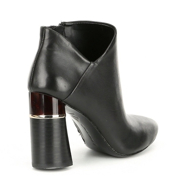 Antonio Melani Black Octavien Leather Preppy Detail On Heel Ankle Boots Size 6 - Picture 4 of 12